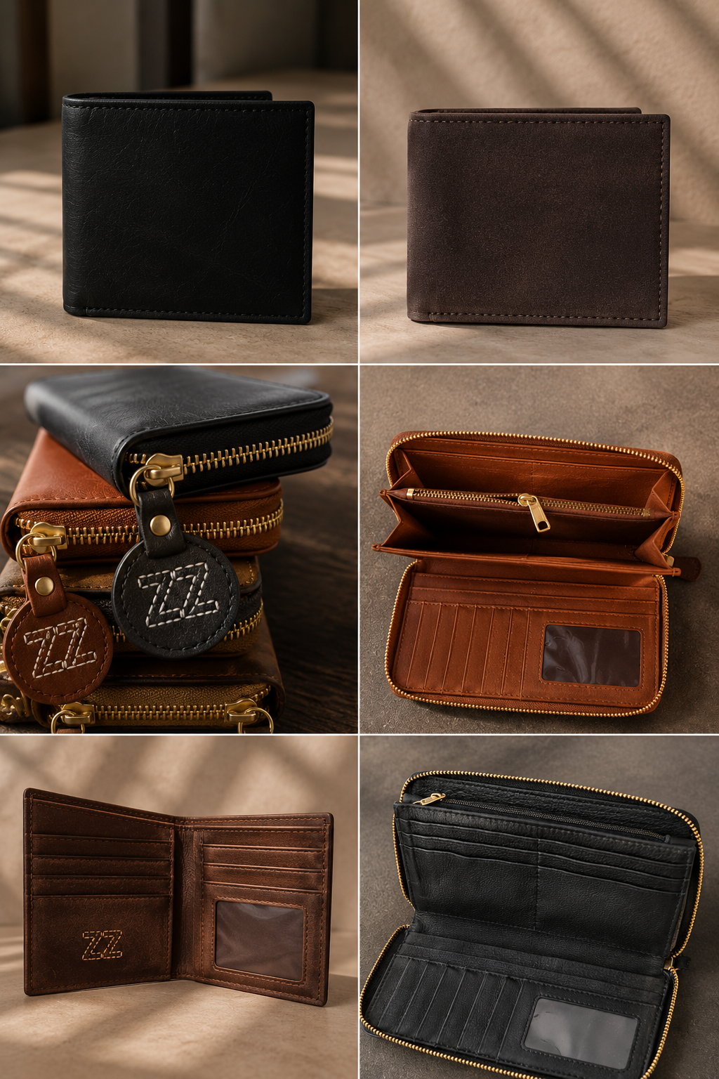 Carteras de piel AMZZUL para dama y caballero