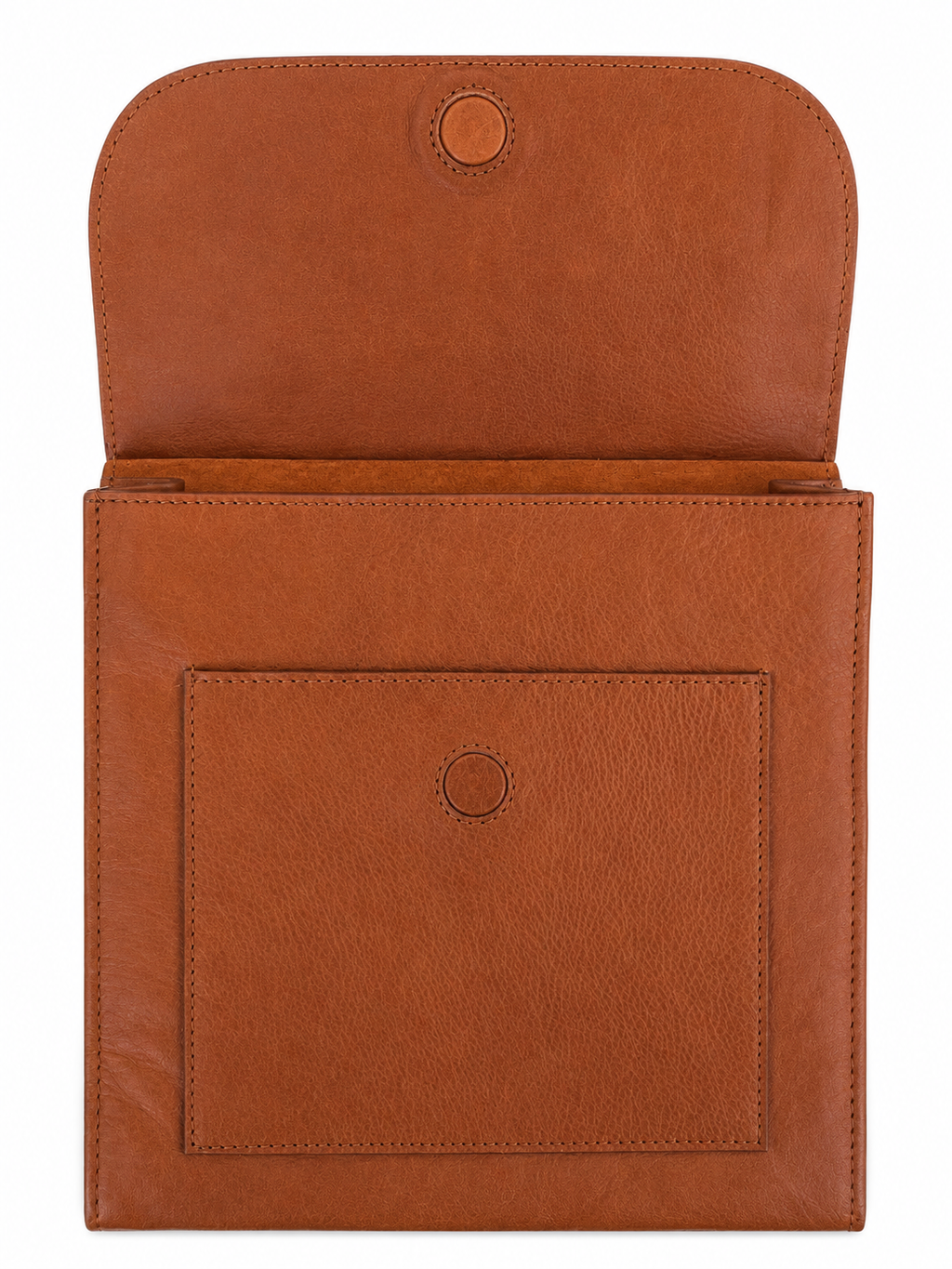 Interior de bolsa bandolera de piel miel AMZZUL
