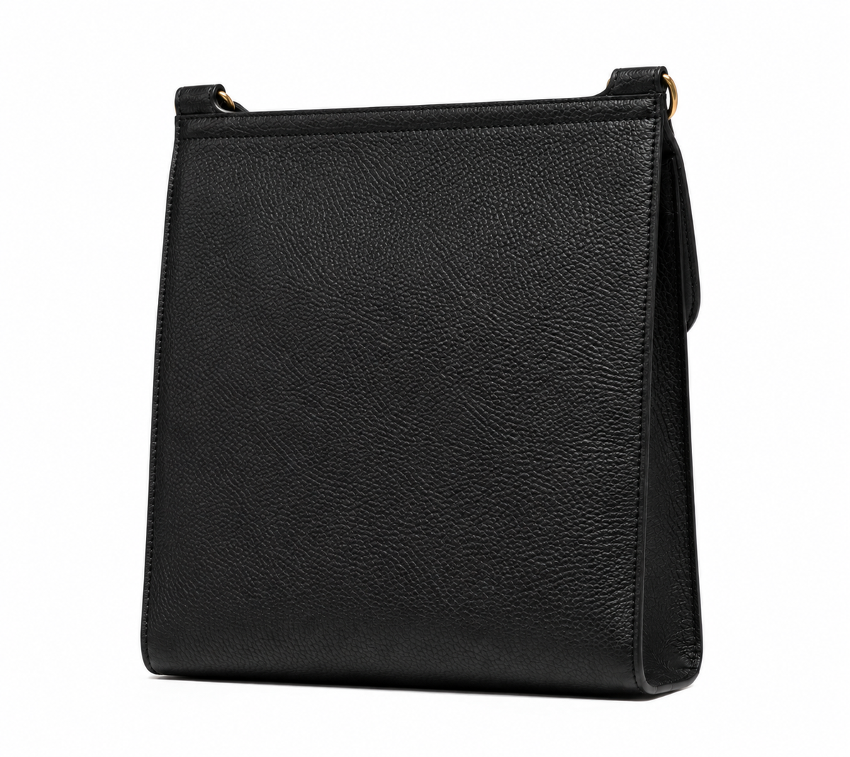 Bolsa bandolera de piel negra AMZZUL vista posterior