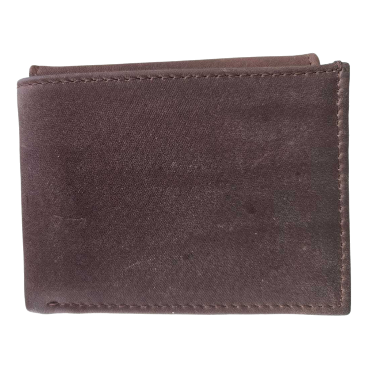 Cartera de piel café para caballero AMZZUL vista exterior
