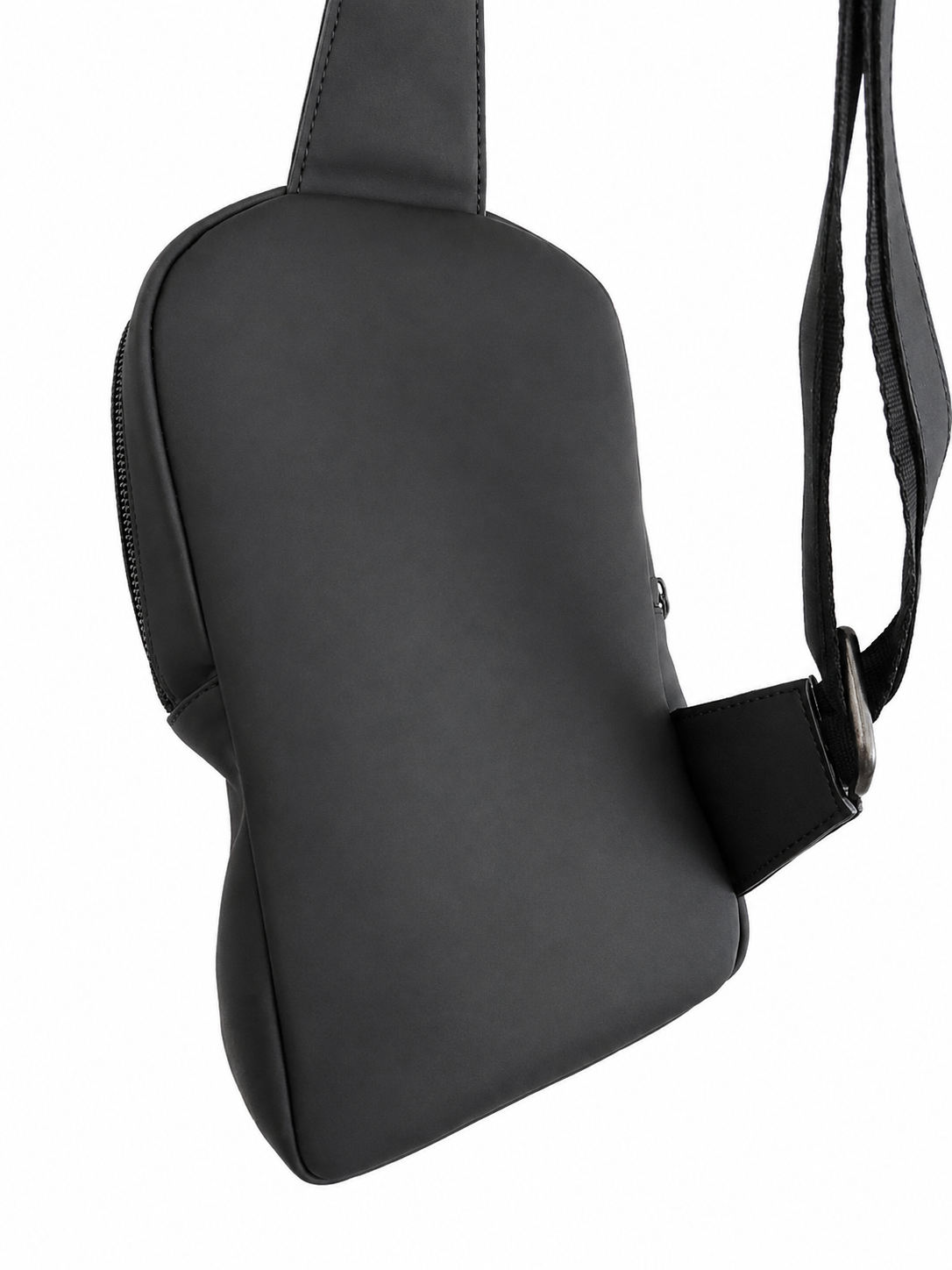 Bolsa crossbody de piel negra AMZZUL vista posterior