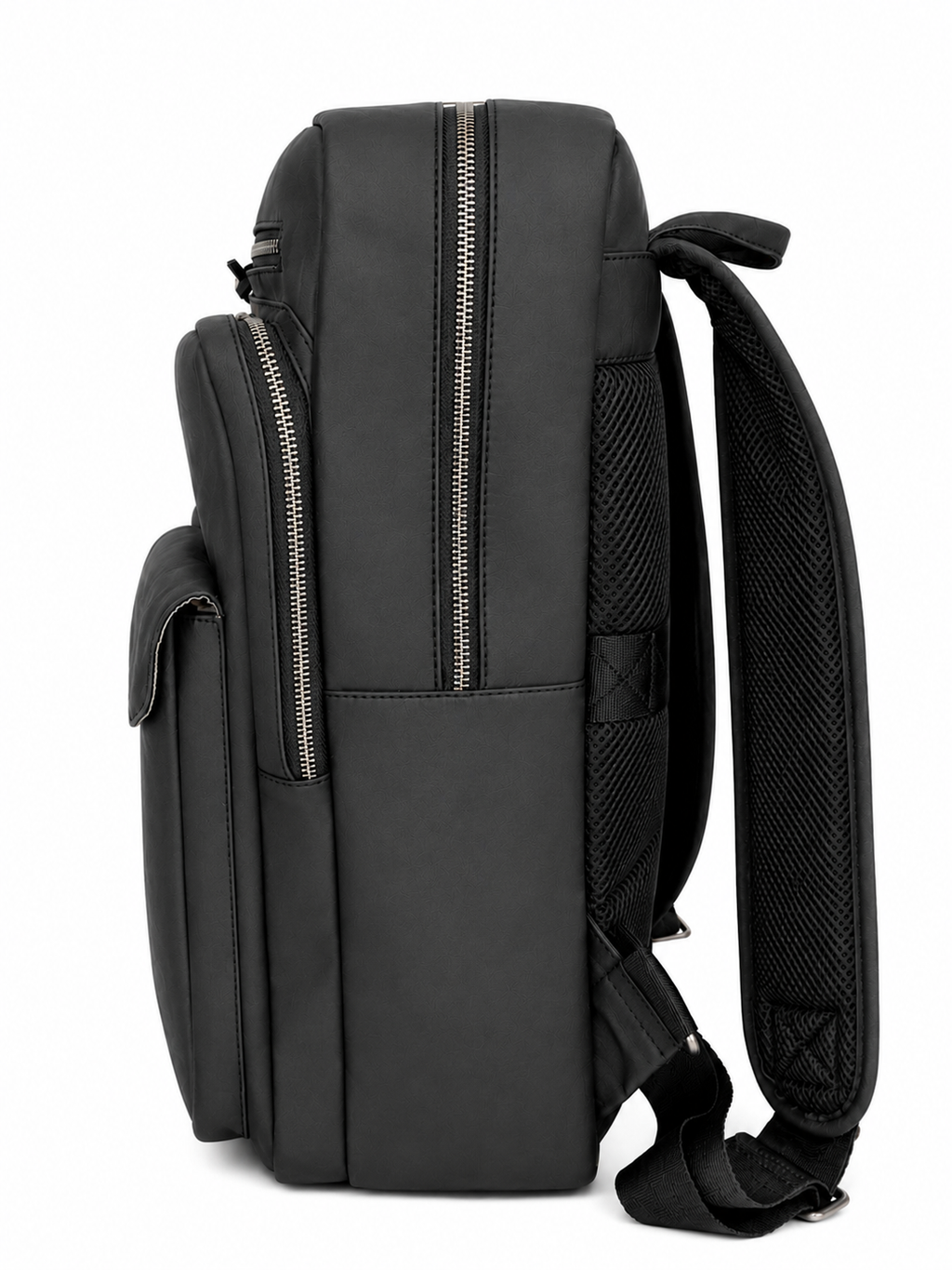 Bolsa crossbody de piel negra AMZZUL vista lateral