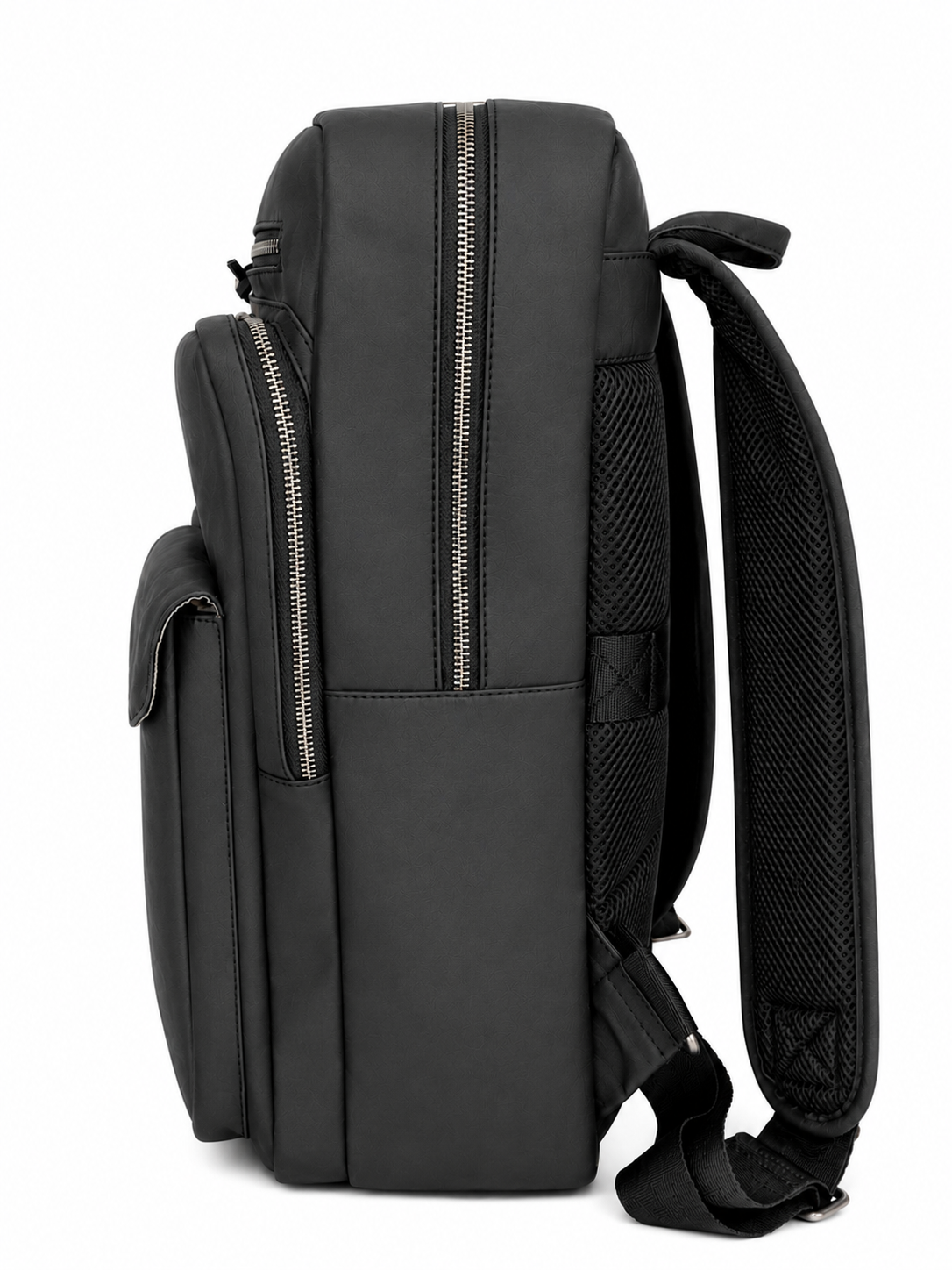 Bolsa crossbody de piel negra AMZZUL vista lateral
