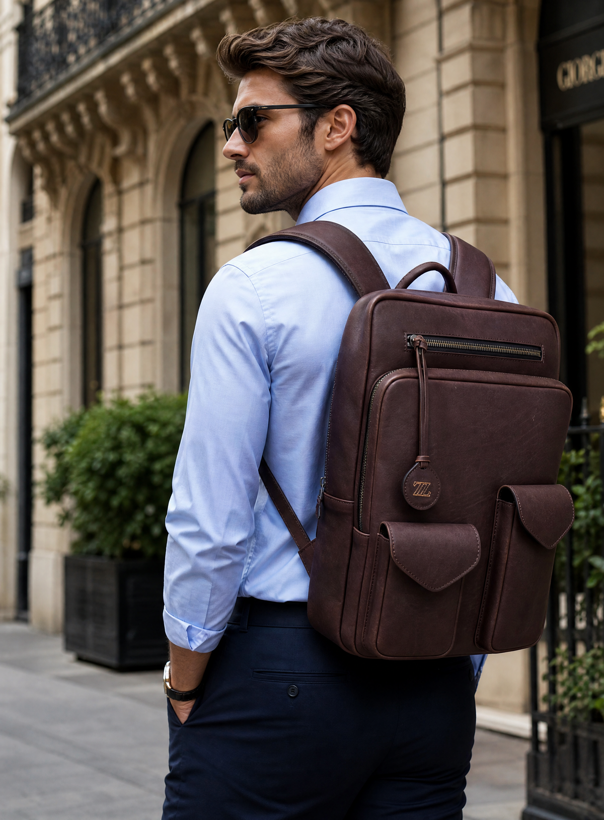 Mochila de Piel Café