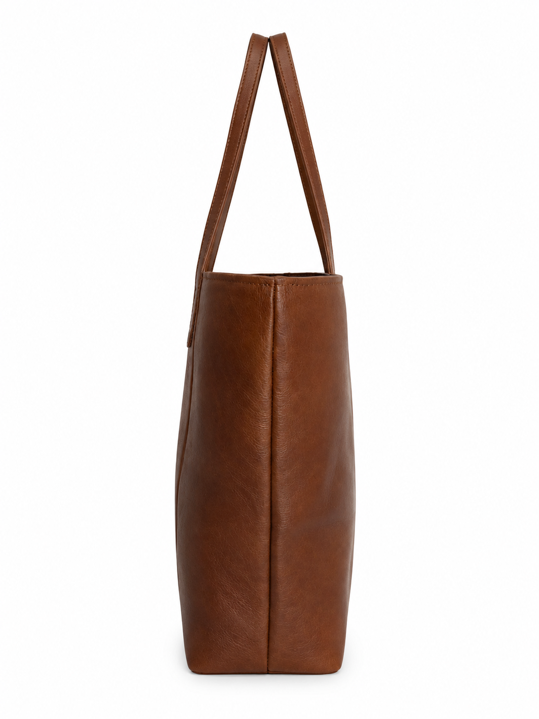 Bolsa tote de piel miel AMZZUL vista lateral
