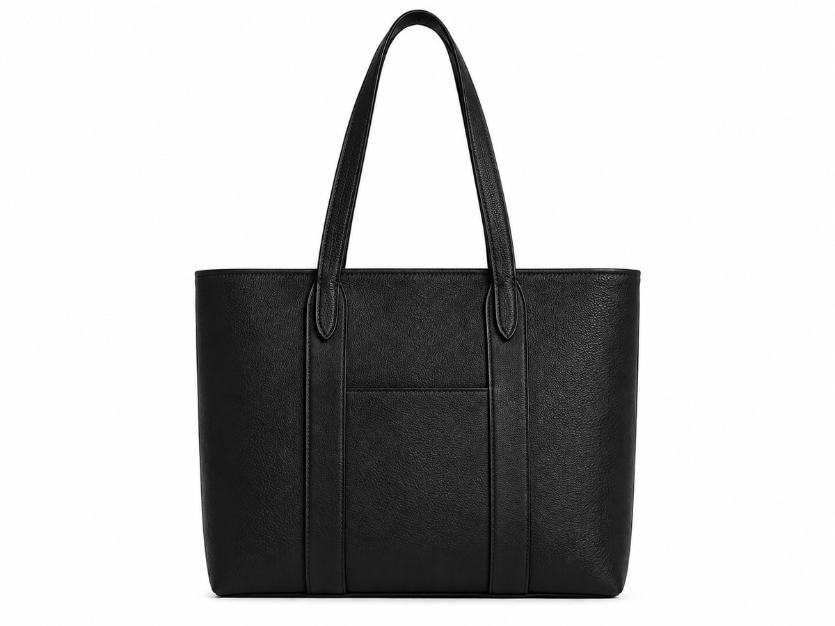 Bolsa tote de piel negra AMZZUL vista posterior