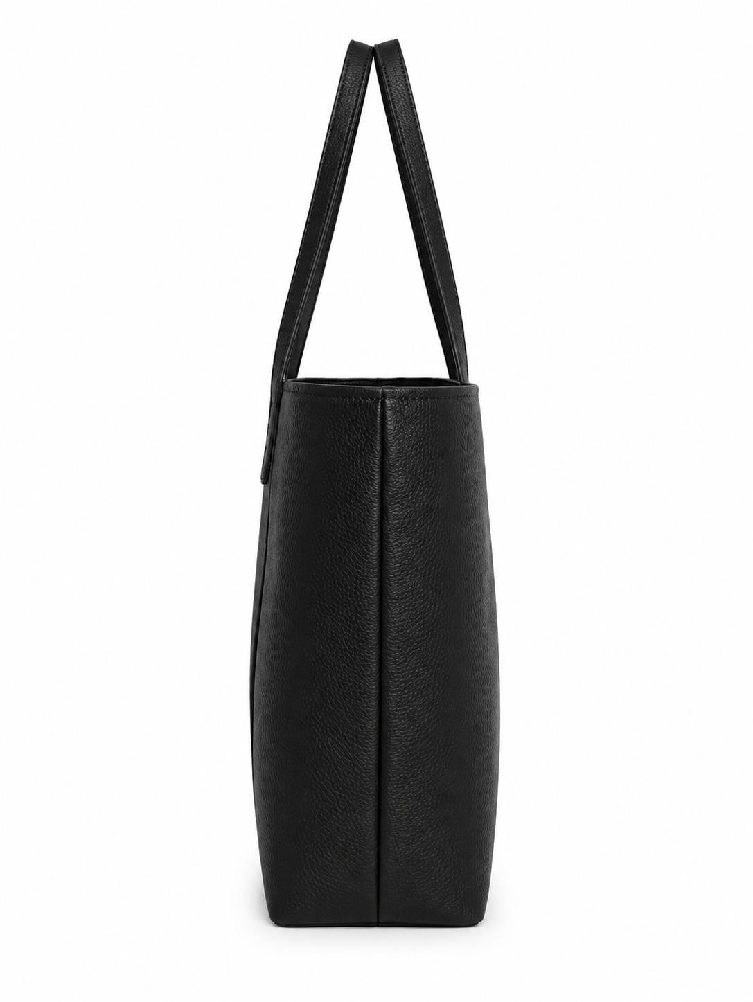 Bolsa tote de piel negra AMZZUL vista lateral