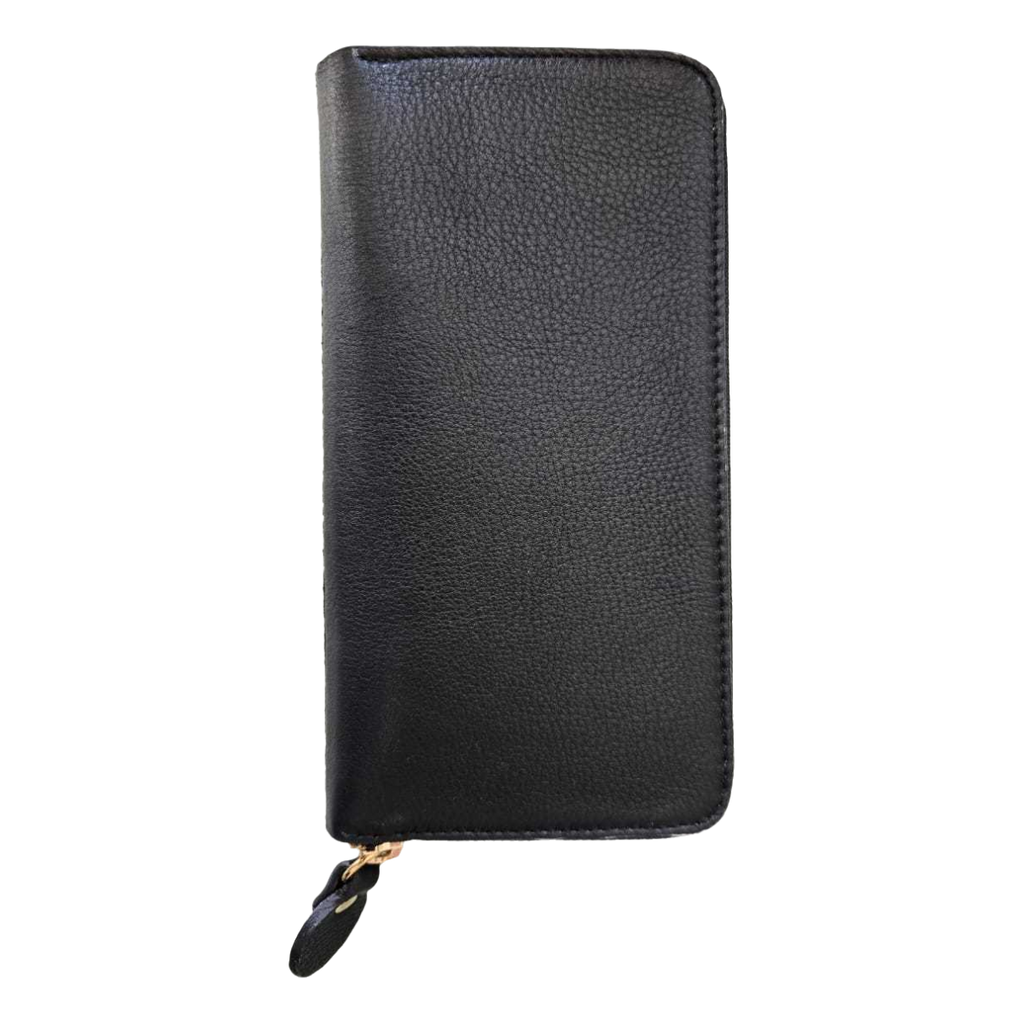 Cartera de piel negra para dama AMZZUL vista exterior